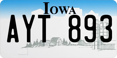 IA license plate AYT893