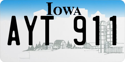 IA license plate AYT911