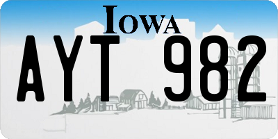 IA license plate AYT982