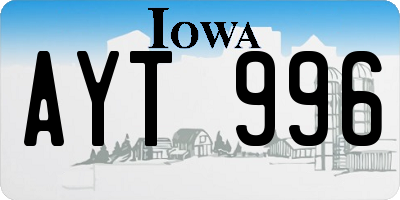 IA license plate AYT996