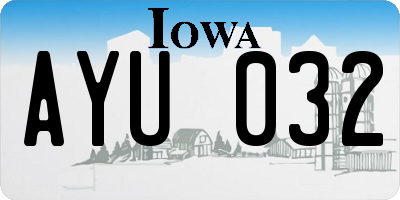 IA license plate AYU032