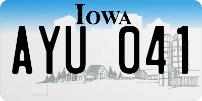 IA license plate AYU041
