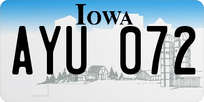IA license plate AYU072
