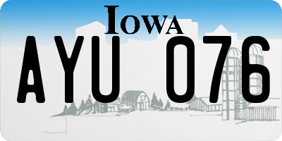 IA license plate AYU076