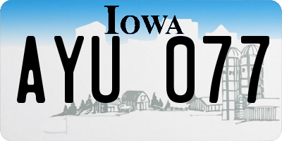 IA license plate AYU077