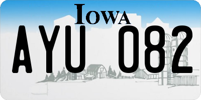 IA license plate AYU082
