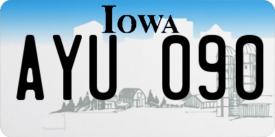 IA license plate AYU090