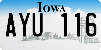 IA license plate AYU116