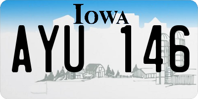 IA license plate AYU146