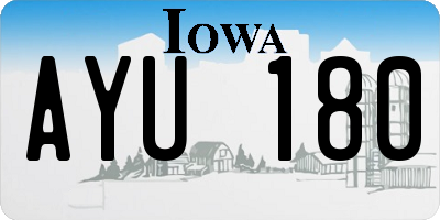 IA license plate AYU180