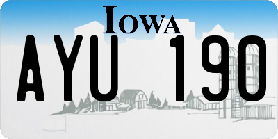 IA license plate AYU190