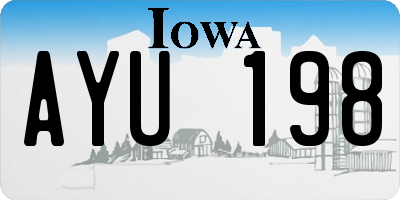 IA license plate AYU198