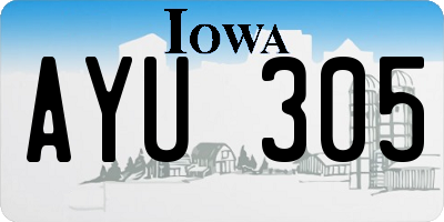 IA license plate AYU305