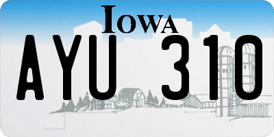 IA license plate AYU310