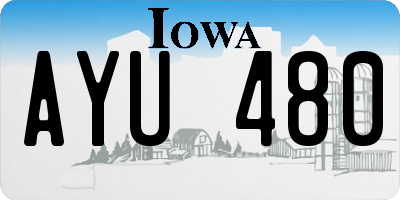 IA license plate AYU480