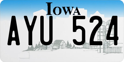 IA license plate AYU524
