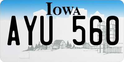 IA license plate AYU560