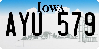 IA license plate AYU579
