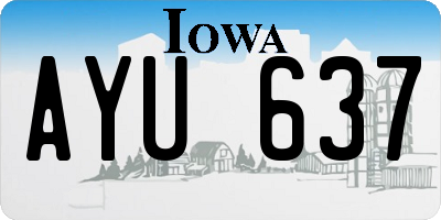 IA license plate AYU637