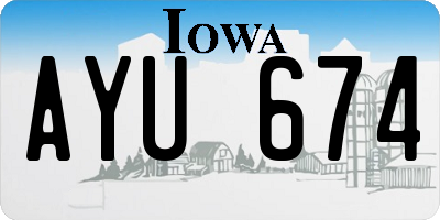 IA license plate AYU674
