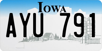 IA license plate AYU791