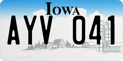 IA license plate AYV041