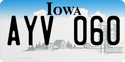 IA license plate AYV060