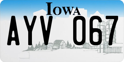 IA license plate AYV067