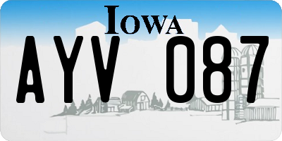 IA license plate AYV087