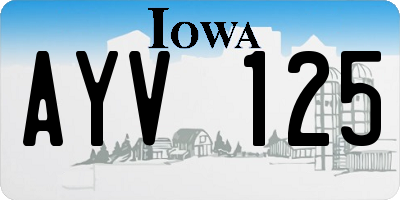 IA license plate AYV125
