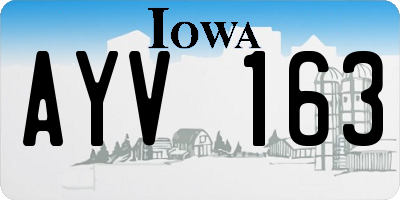 IA license plate AYV163