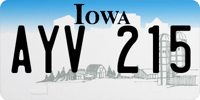 IA license plate AYV215