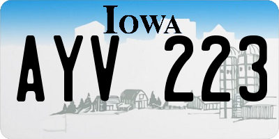 IA license plate AYV223