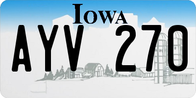 IA license plate AYV270