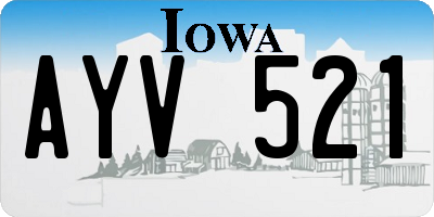 IA license plate AYV521