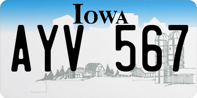 IA license plate AYV567