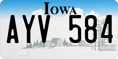 IA license plate AYV584