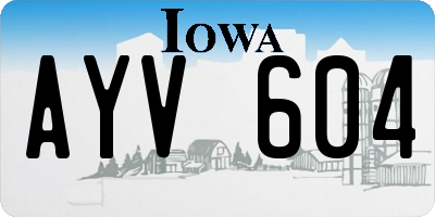 IA license plate AYV604