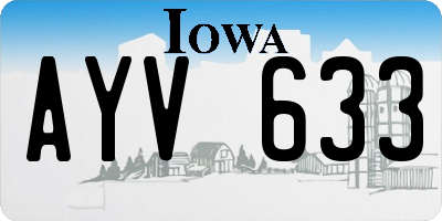 IA license plate AYV633