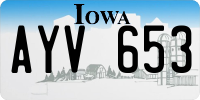 IA license plate AYV653