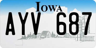 IA license plate AYV687
