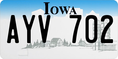 IA license plate AYV702