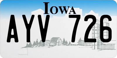IA license plate AYV726
