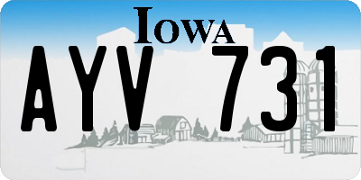 IA license plate AYV731