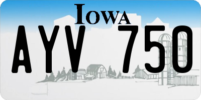 IA license plate AYV750