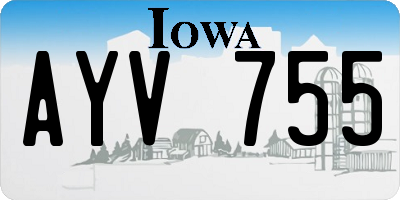 IA license plate AYV755