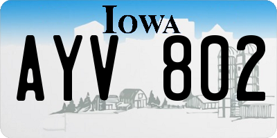 IA license plate AYV802