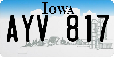 IA license plate AYV817