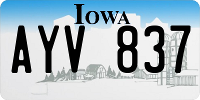 IA license plate AYV837