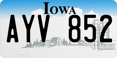 IA license plate AYV852